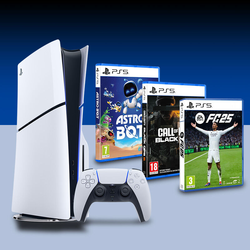 Pack PlayStation 5 (modèle Slim) et un jeu (au choix)